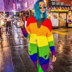 Host Pick 😻 Current Mood Rainbow Luv Cardigan